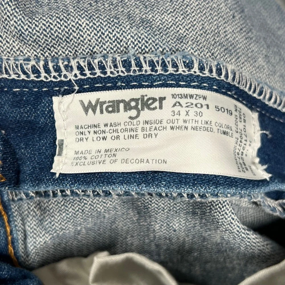 Wrangler Mens Straight Leg Cowboy Cut Denim Jeans Medium Wash 34x30 1013MWZPW